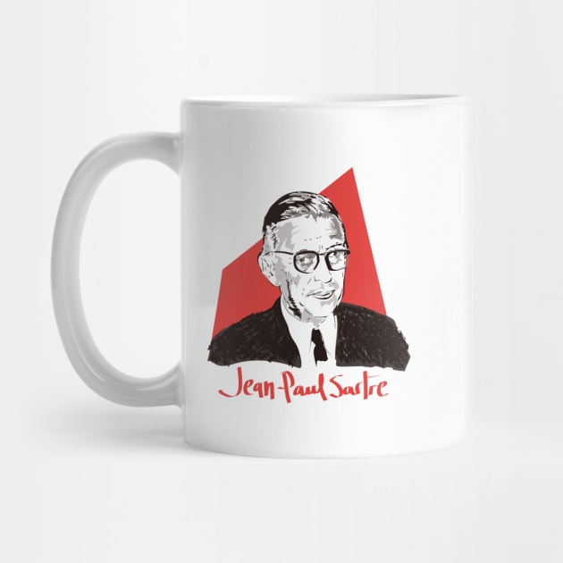 Portrait of  Jean-Paul Sartre by Slownessi